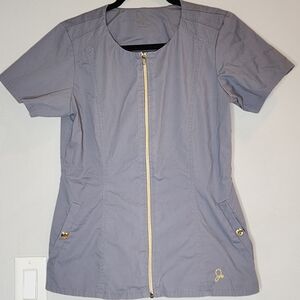 Jaanuu Gray Zip-Front Women's Top